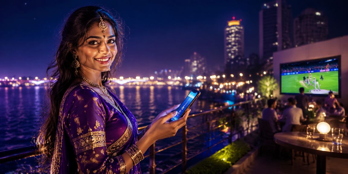 Ahmedabad riverfront cricket fans enjoying IPL season promotions on mobile devices