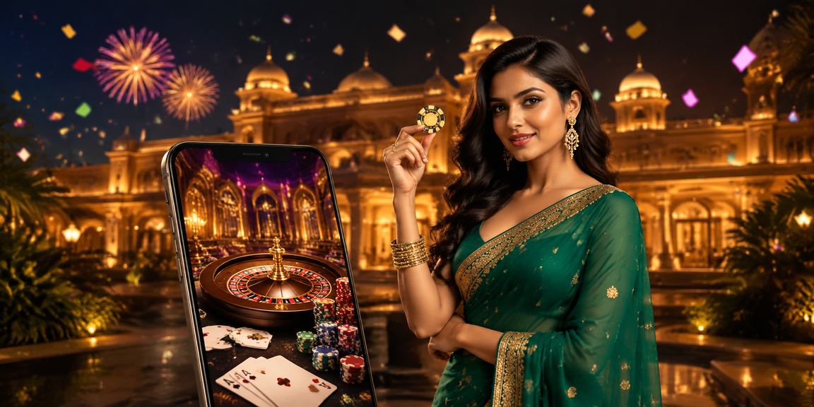 Indian woman playing live casino poker on a mobile app